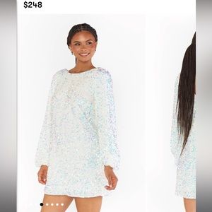 Buddy love Clarabelle white sequined dress never worn